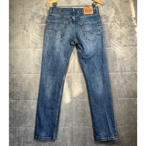 Levis 502 Jeans Mens 29x32 (29x30 actual) Blue Stretch Denim Slim Fit - Picture 7 of 13